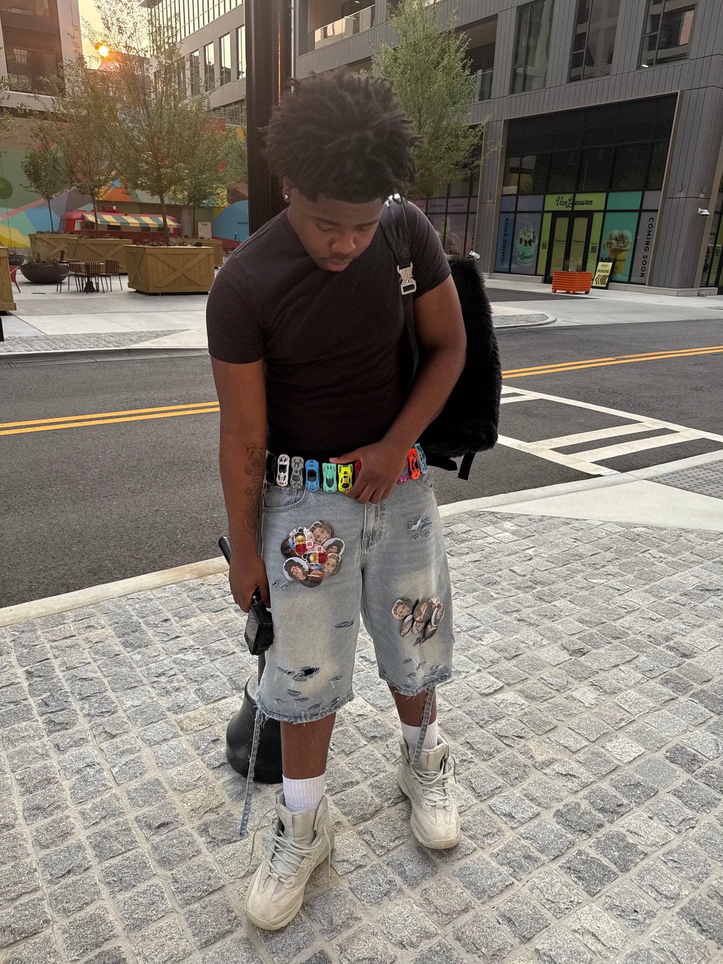 BLURRYDREAMS DISTRESSED SKATER JORTS